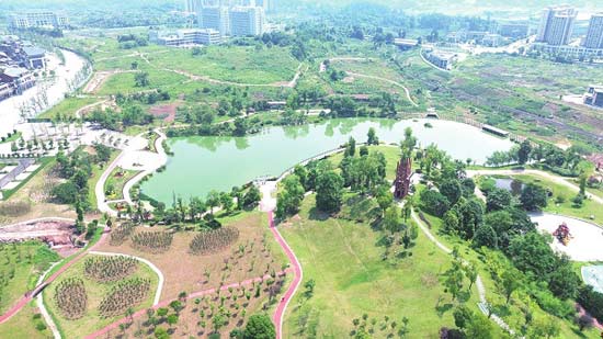 廣安市前鋒區麒麟湖公園項目：梯級滯蓄護山治